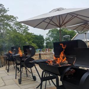 BBQs set up and ready to cook