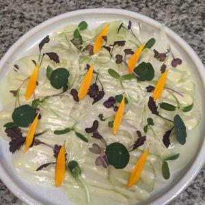 Carpaccio of English summer vegetables